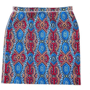 J. McLaughlin Blue‎ Casavito Halle Reversible Pencil Scuba Stretch Skirt Knee